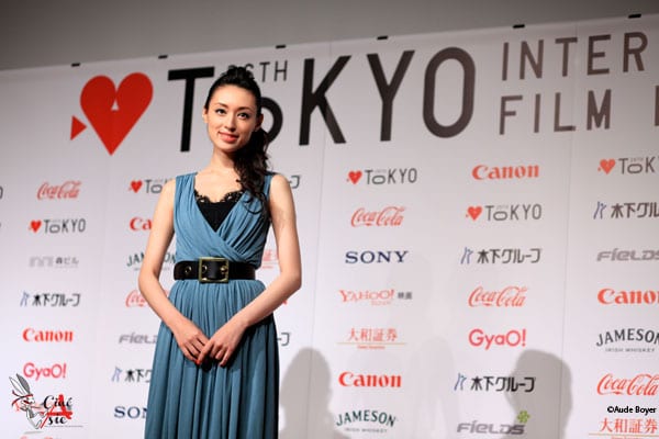 Chiaki Kuriyama, muse de la 26ème édition du TIFF ; conférence de presse de lancement du TIFF 2013 ©Aude Boyer